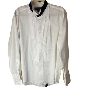 Damante White Tux Shirt with Black Trim 16 32/33